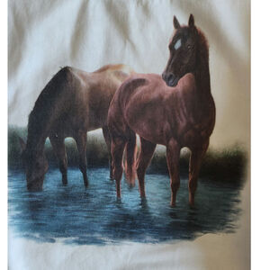 Men's 2XL Horses Nature Crewneck